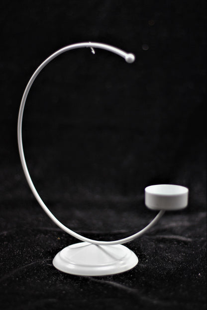 White Metal Bauble Display Stand with Tea Light Holder