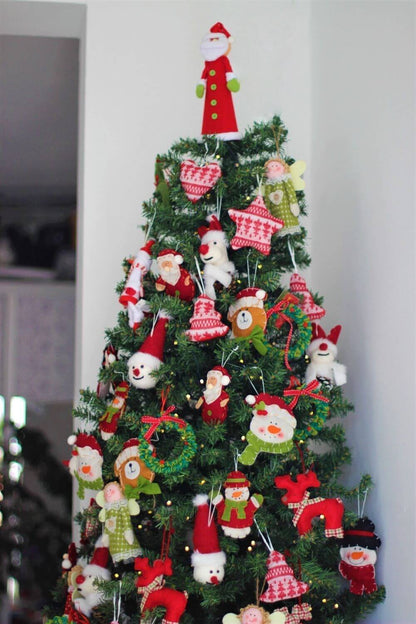 Handmade Woolen Christmas Wreath Hanging Ornament